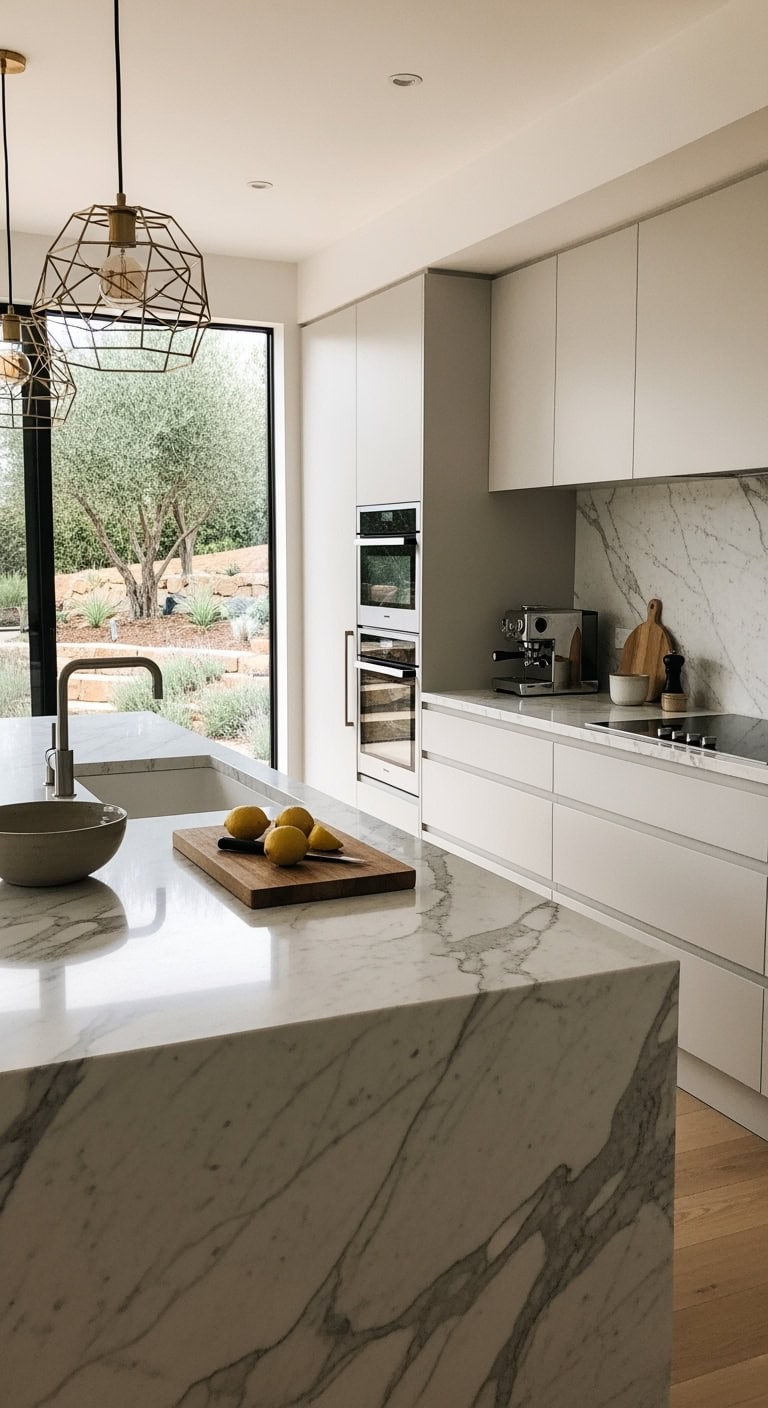 minimalist serene uncluttered sophisticated kitchen