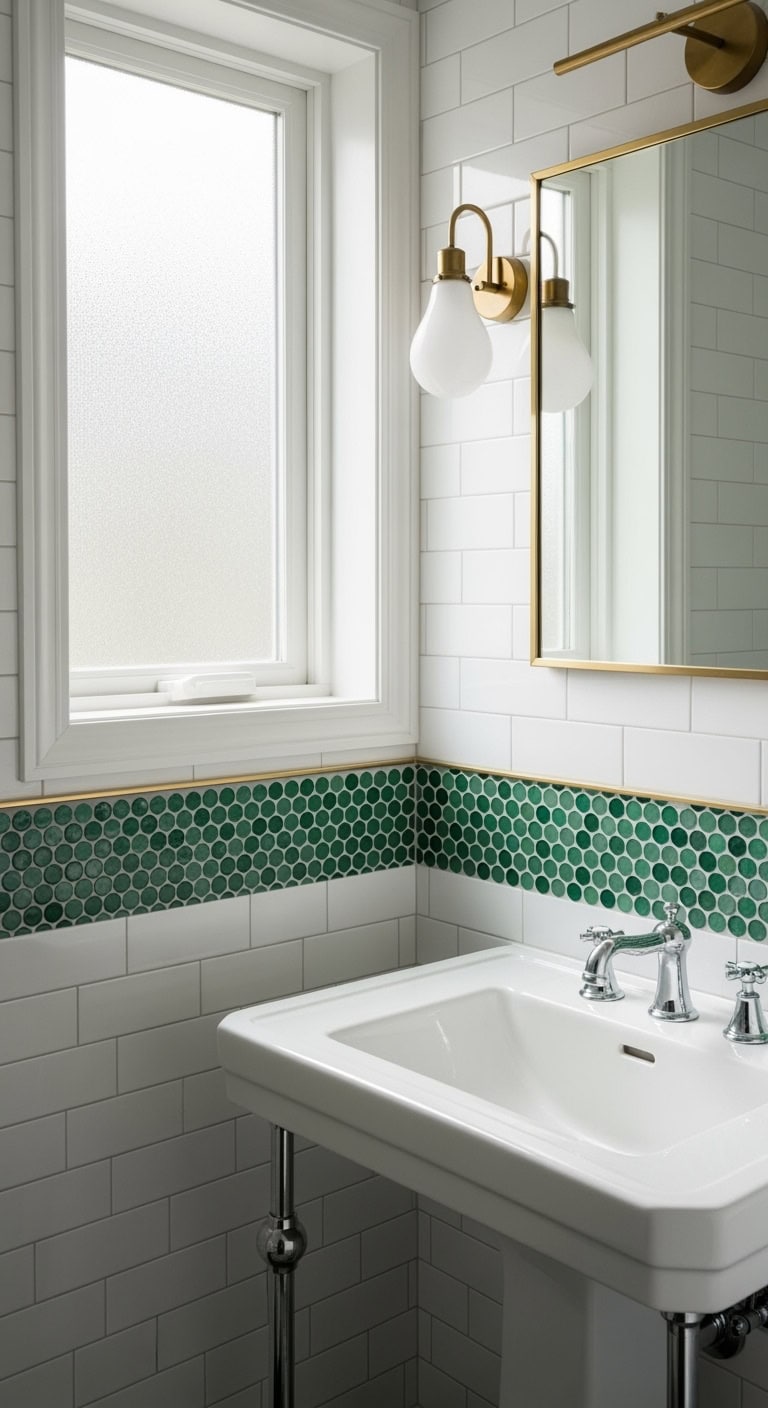 penny tile backsplash sophistication accent