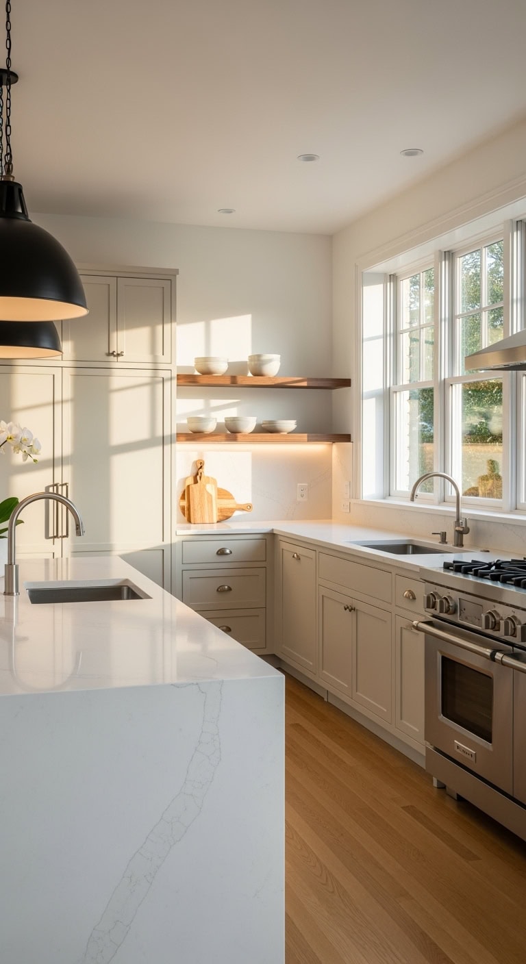 minimalist cream kitchen elegance