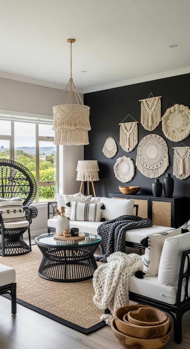 boho black rattan luxe