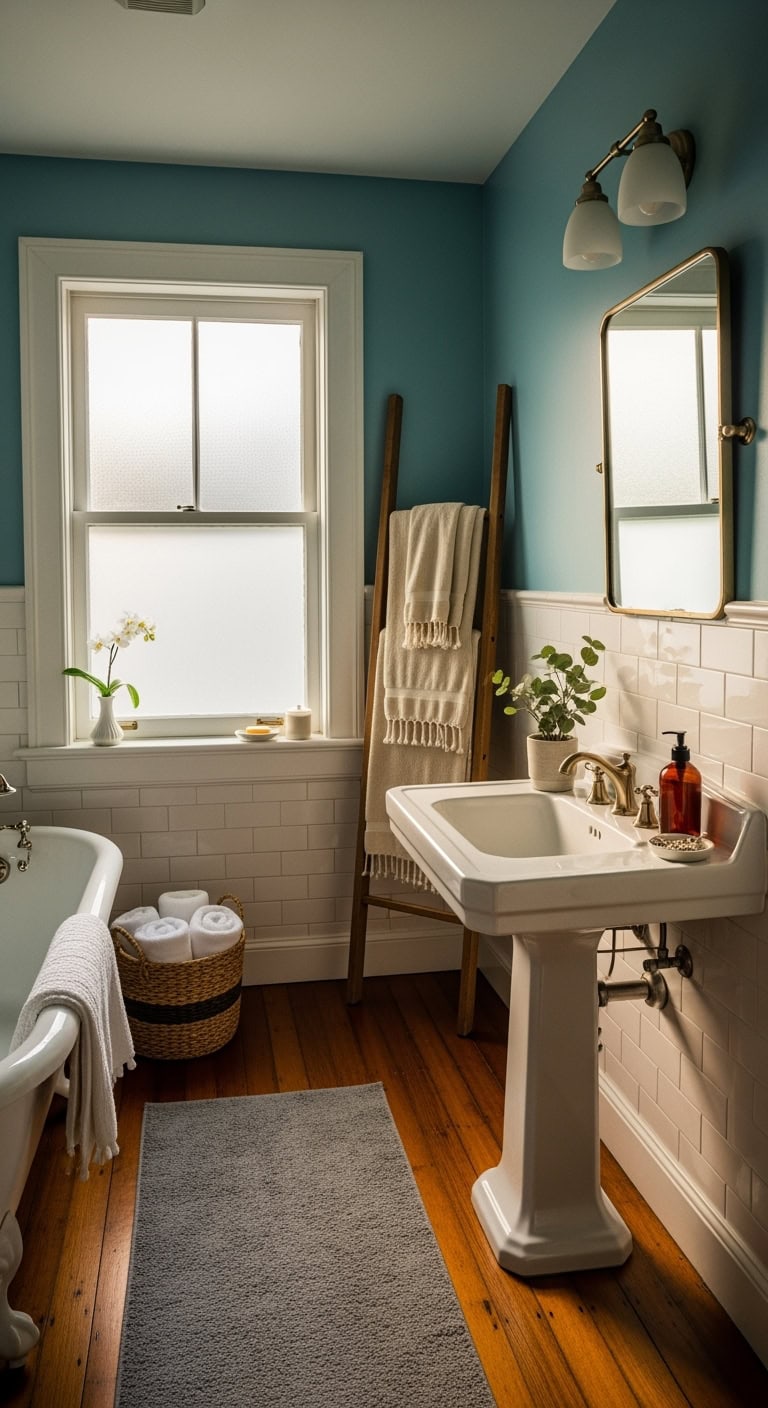 serene airy sophisticated bathroom accent