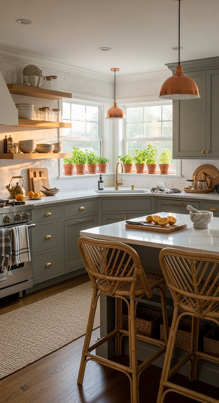 sophisticated matte green cabinet design