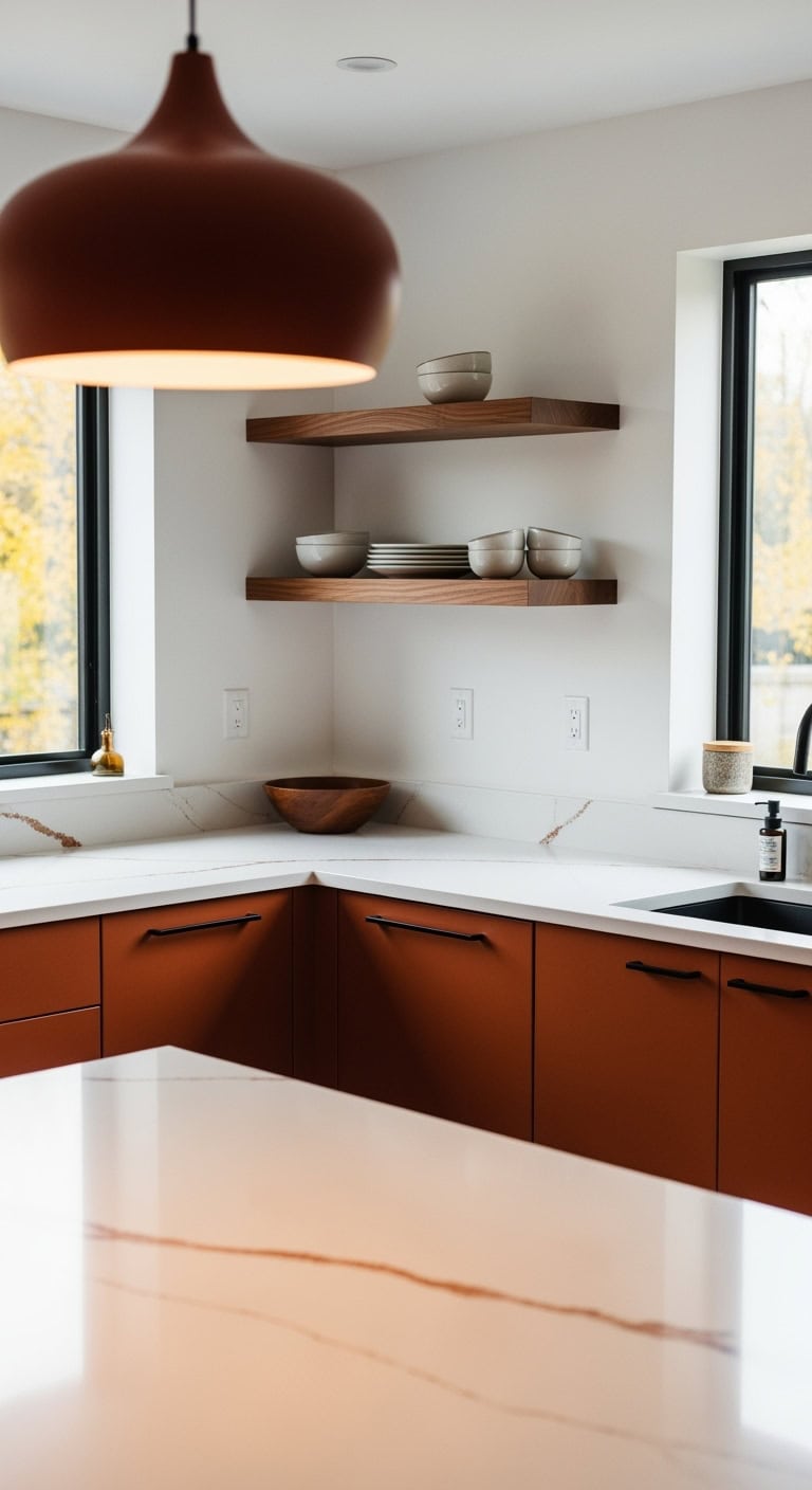warm minimalist rust kitchen