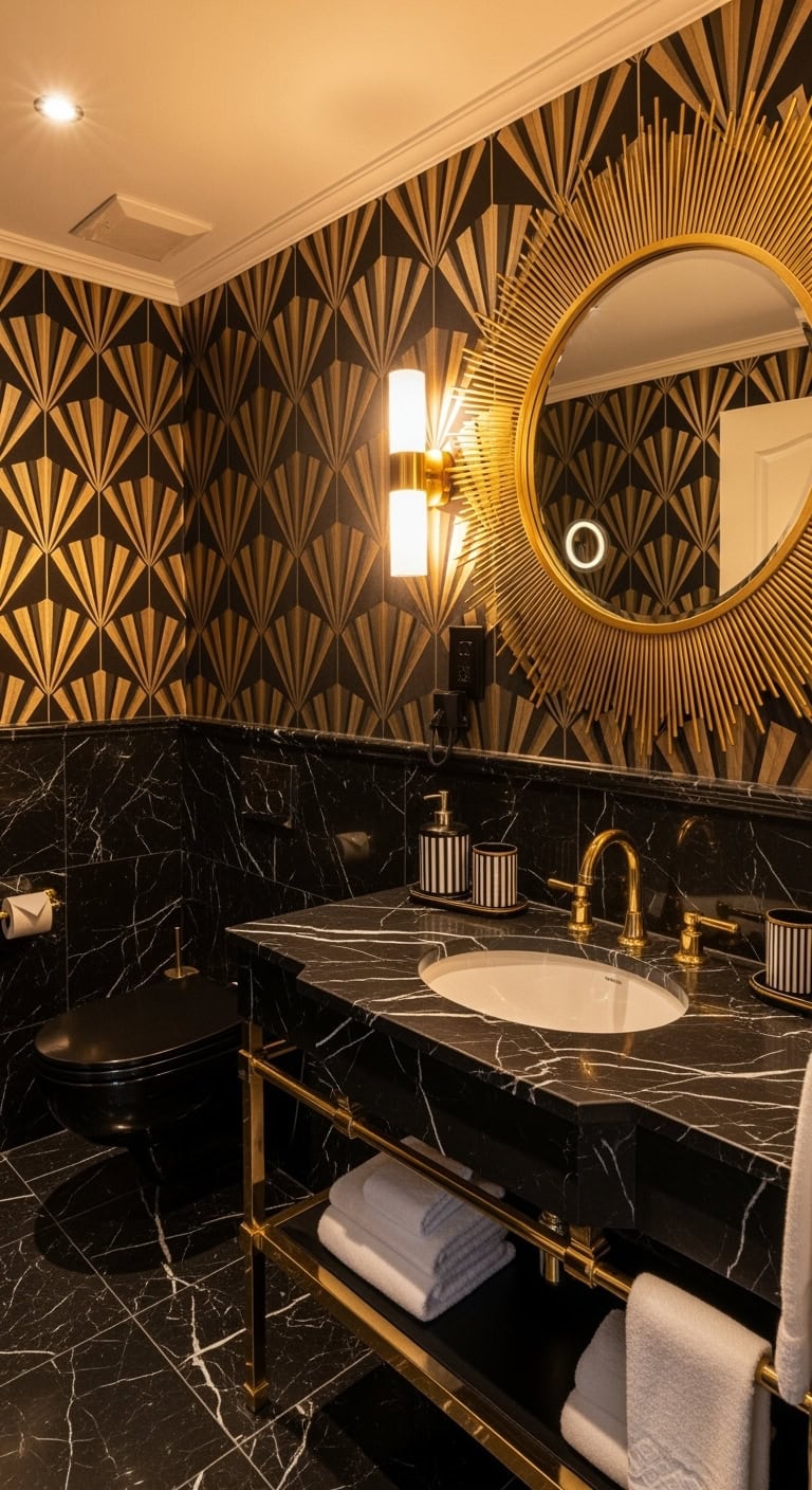 luxurious art deco bathroom elegance