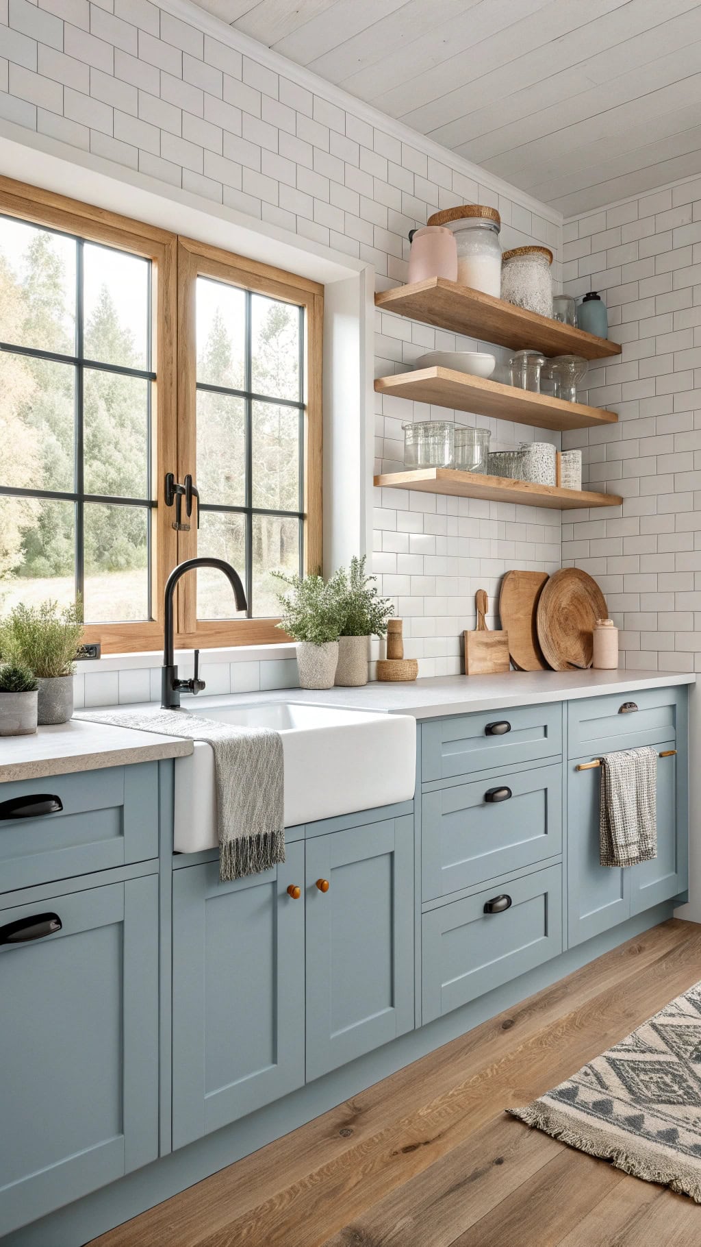 cozy scandinavian blue kitchen