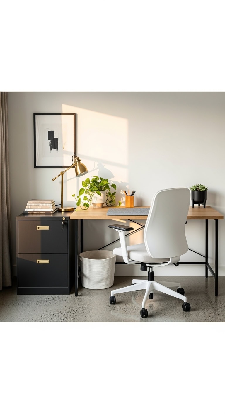 sophisticated matte black filing cabinets