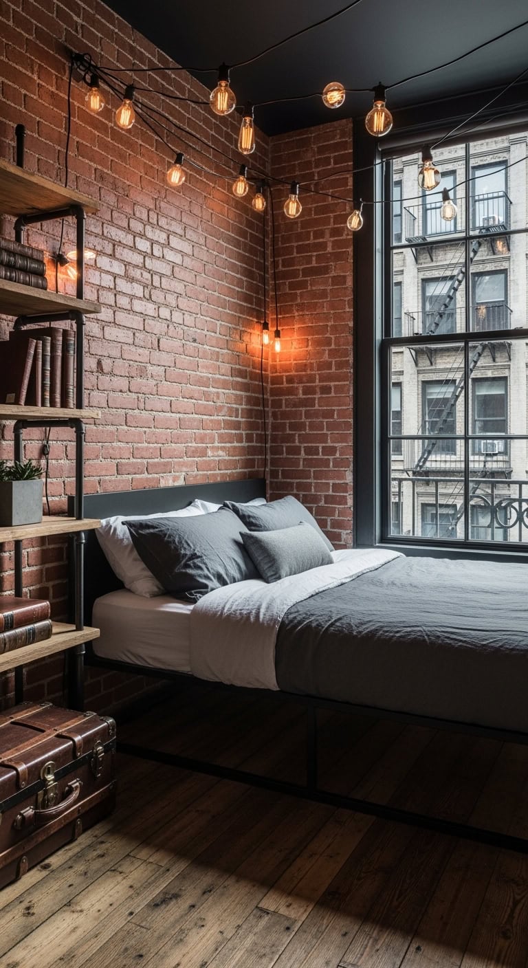 industrial loft inspired bedroom makeover
