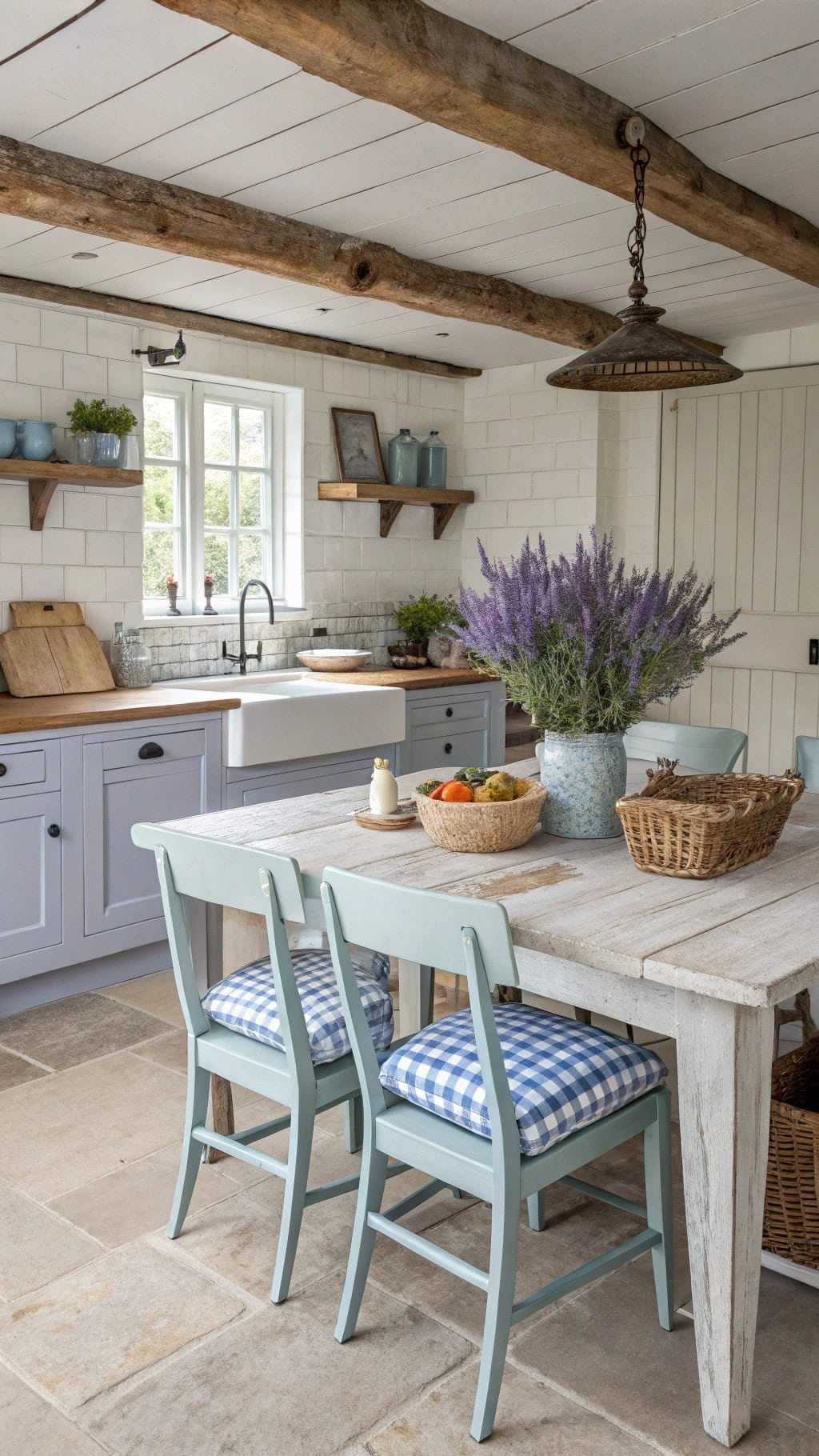 muted blue chair decor