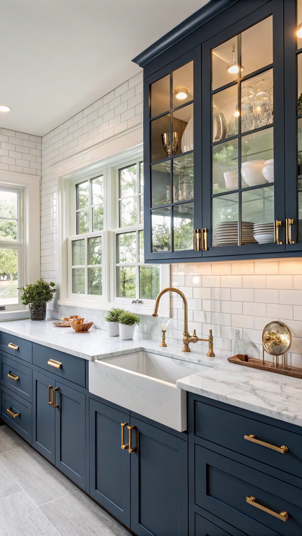 midnight blue cabinet elegance