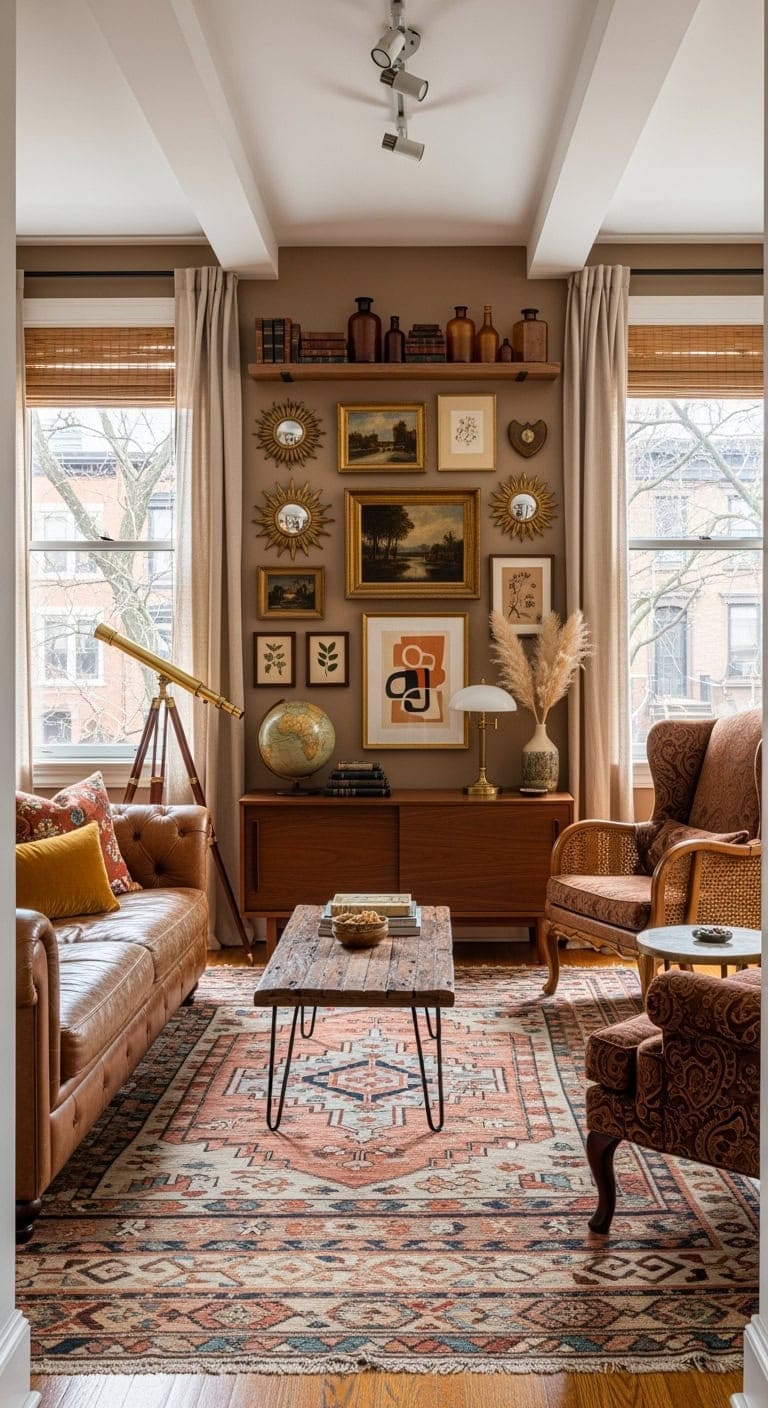 collected vintage brown eclecticism