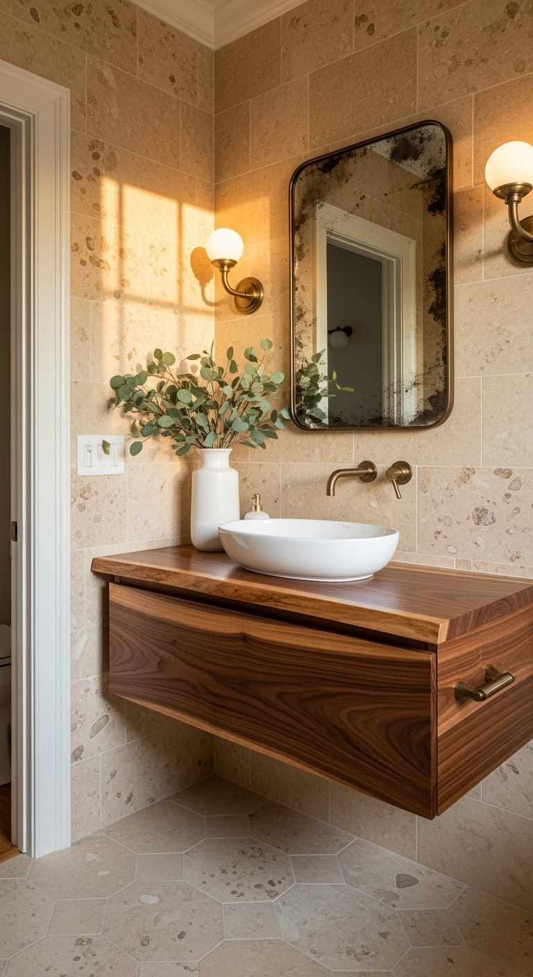 warm bubbly instagrammable powder room