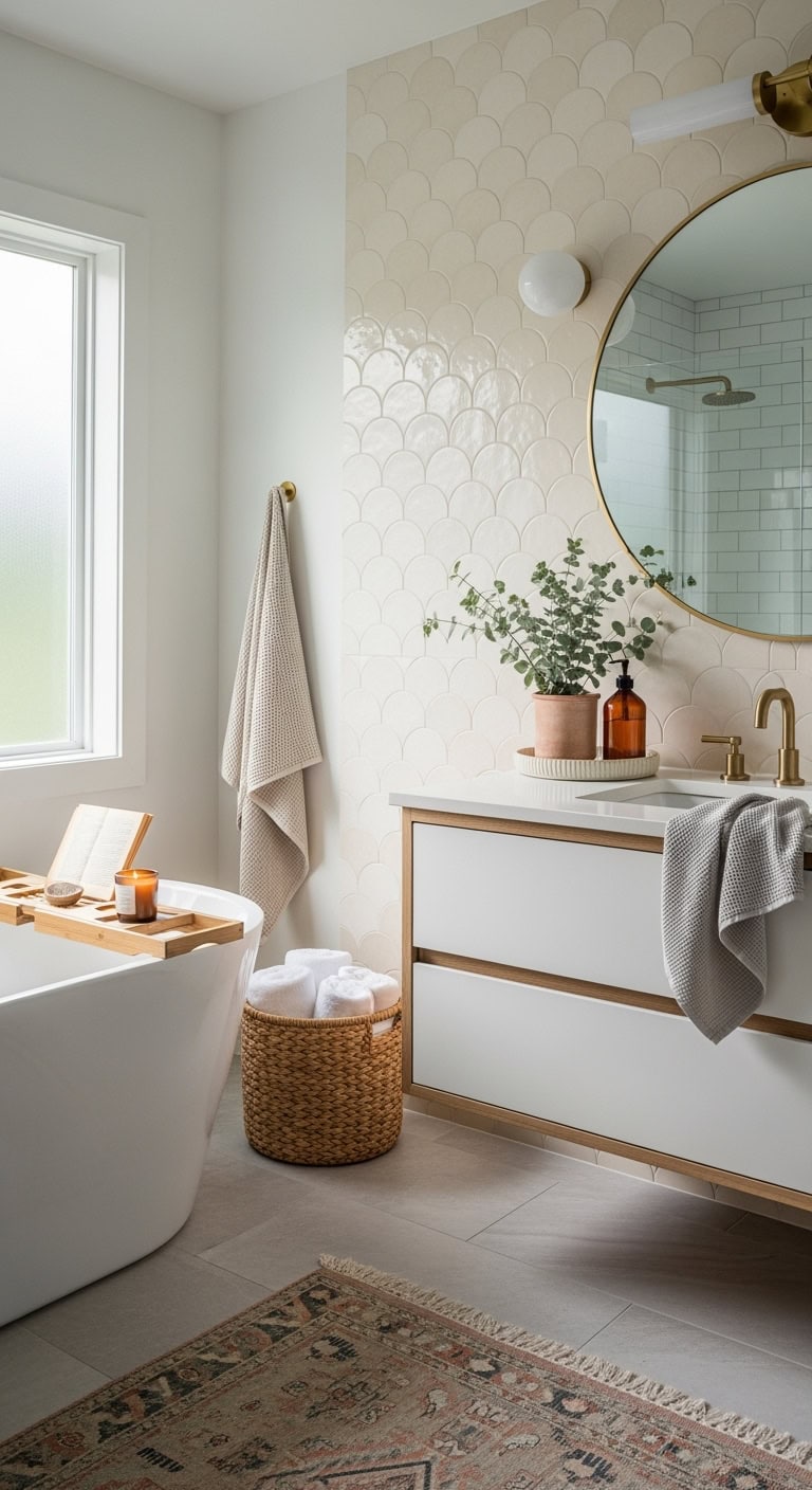 romantic whimsical bathroom accent tiles