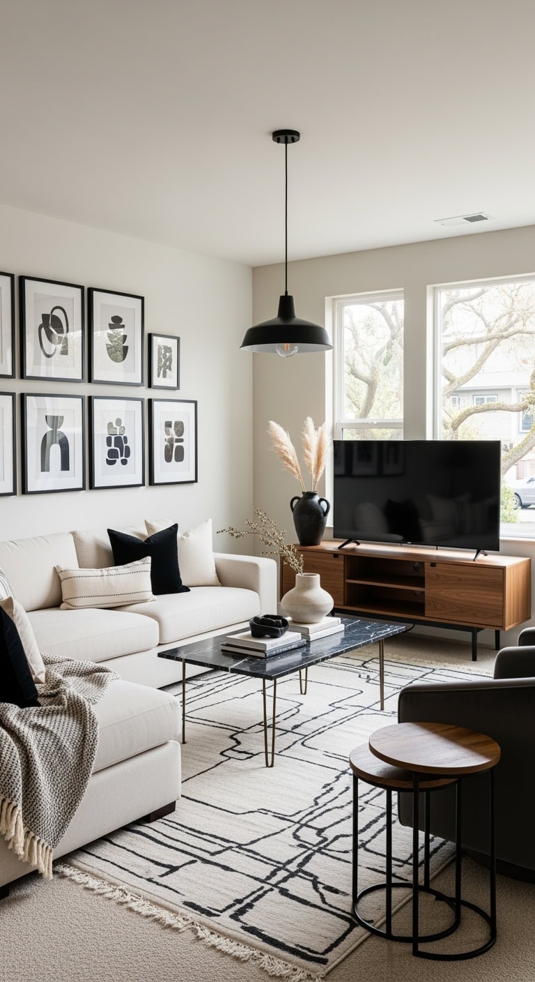 monochrome gallery above sectional