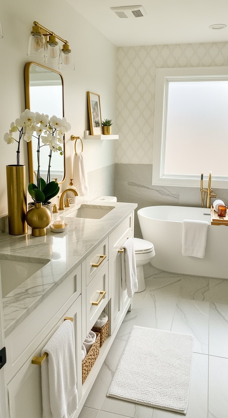 elegant serene chic bathroom sanctuary