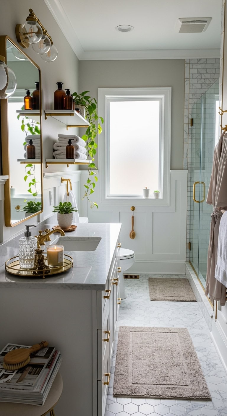 stylish luxurious bathroom display shelves