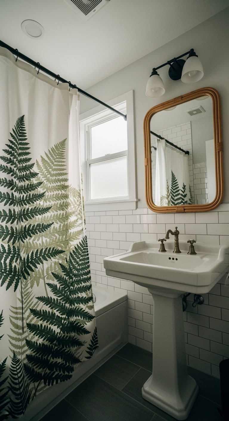 botanical bathroom retreat with fern motif