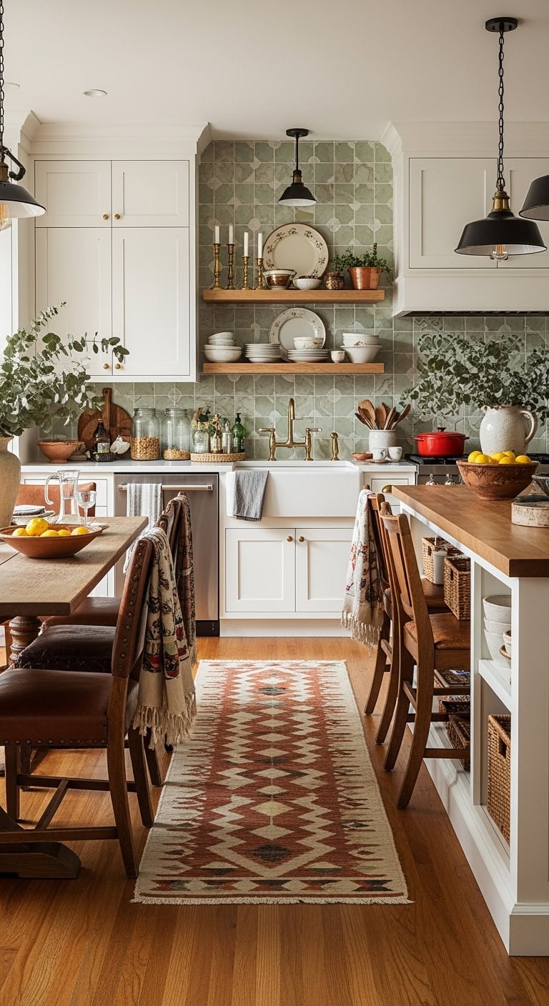 eclectic white oak kitchen