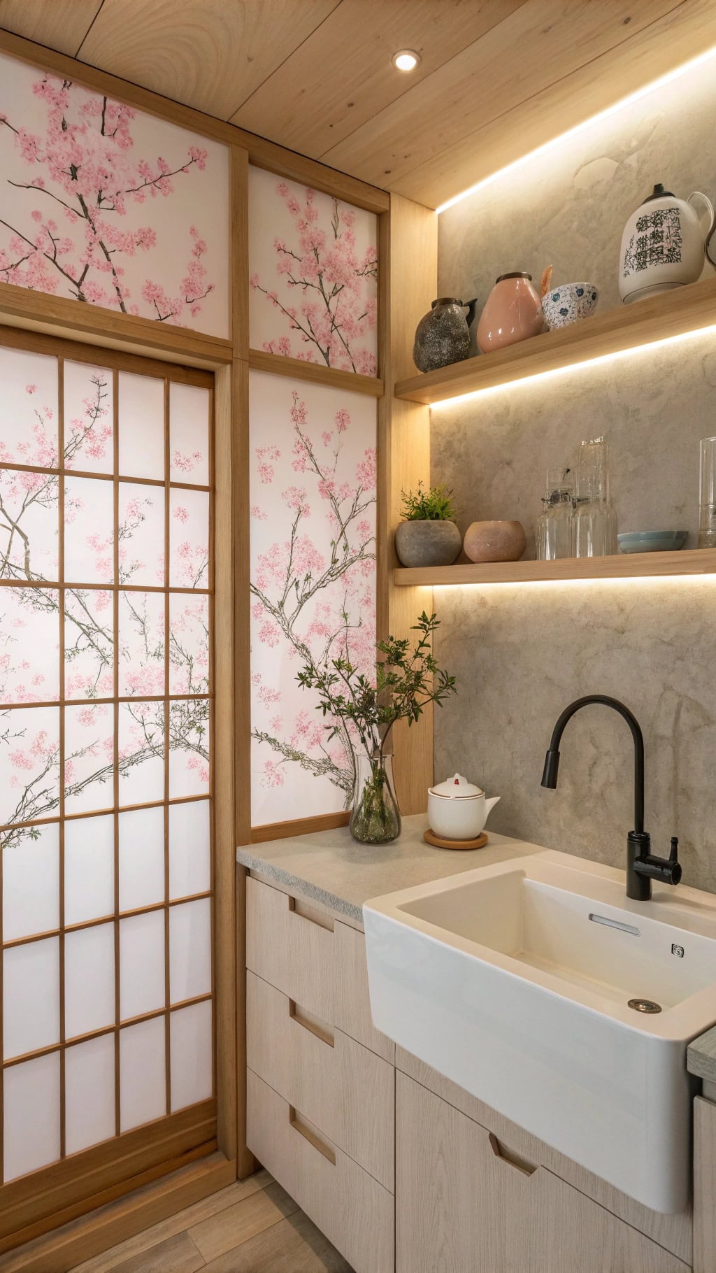 cherry blossom paper walls