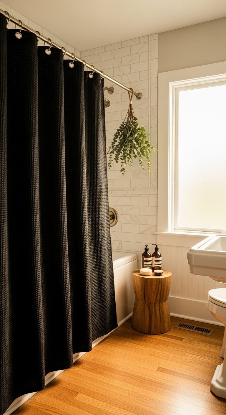 dramatic textured styled bathroom sanctuary