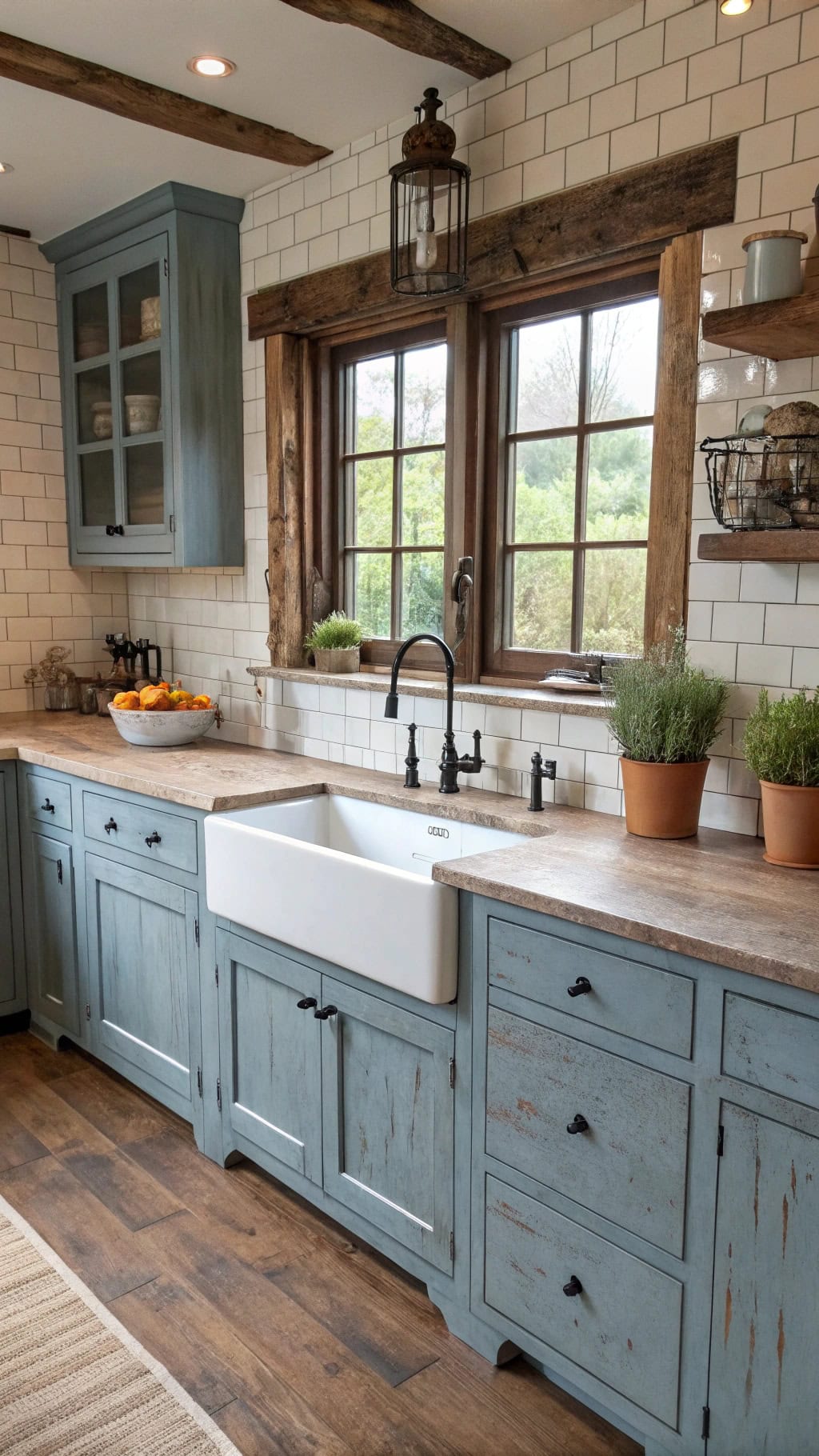 distressed farmhouse kitchen design