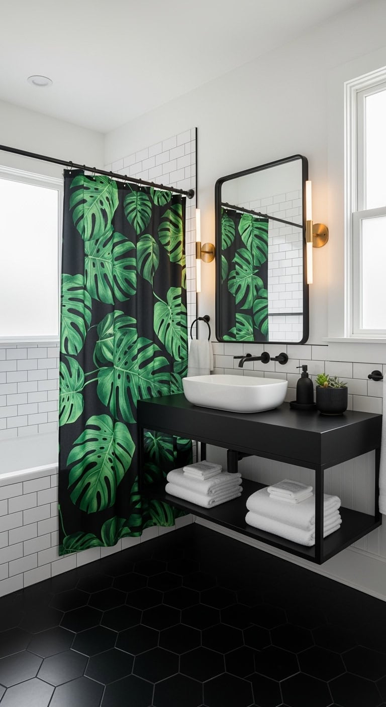 botanical oasis in the bathroom