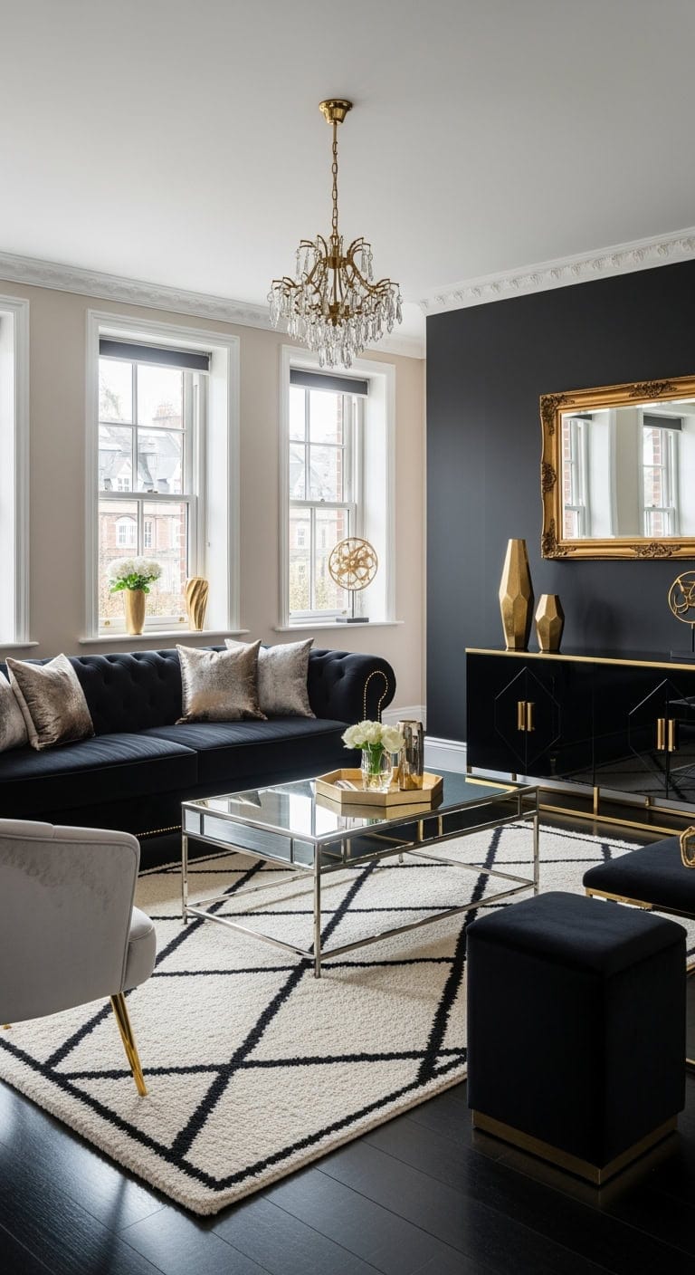 art deco black velvet glamour