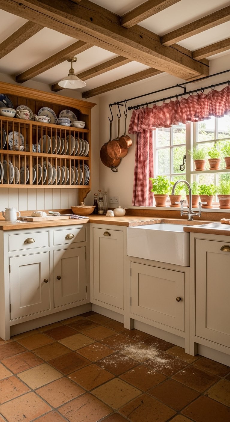 cozy cottage mediterranean farmhouse kitchen