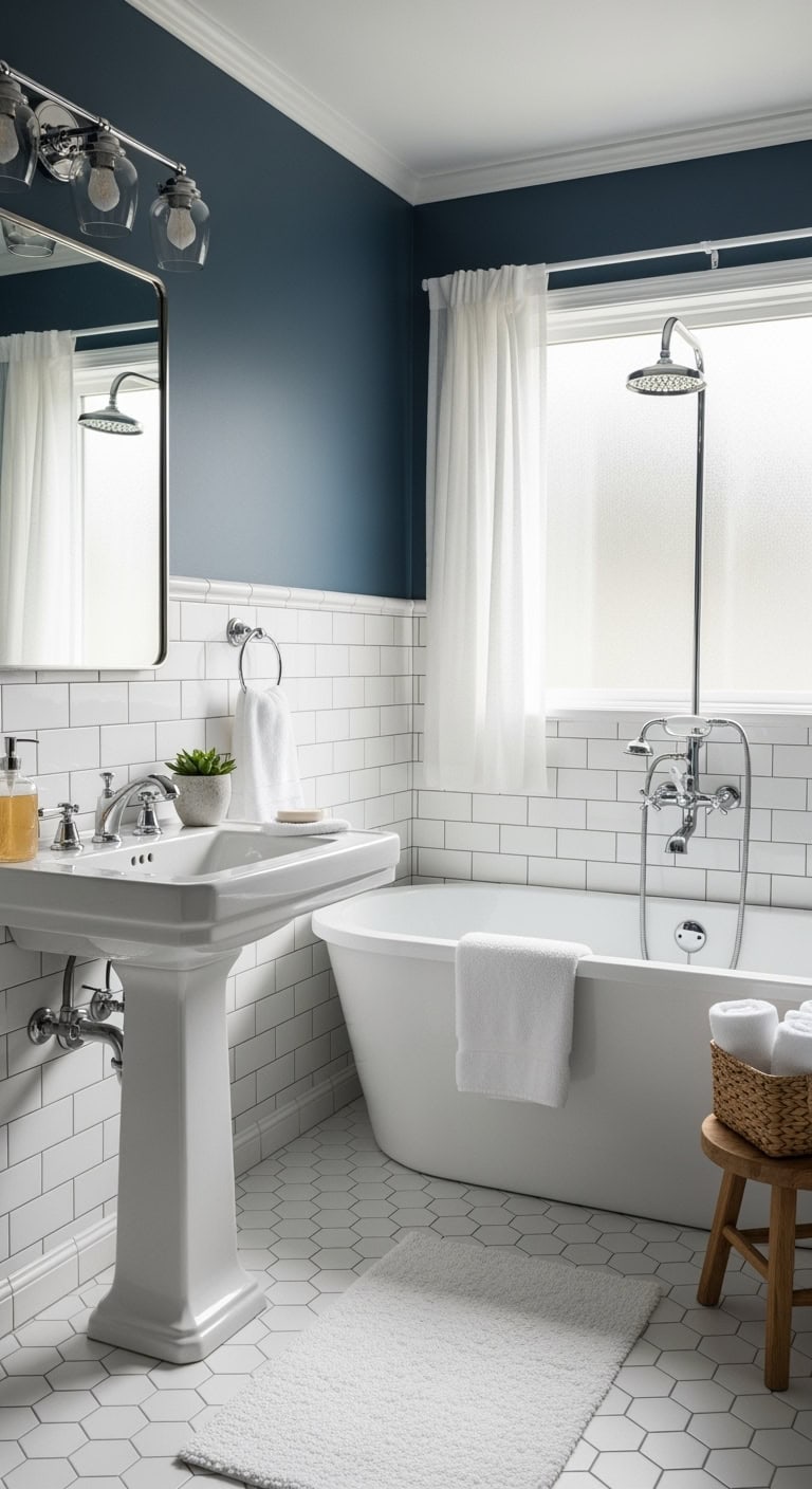 classic contrast contemporary bathroom