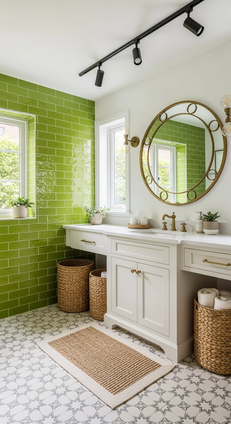 lime green moroccan bathroom mix