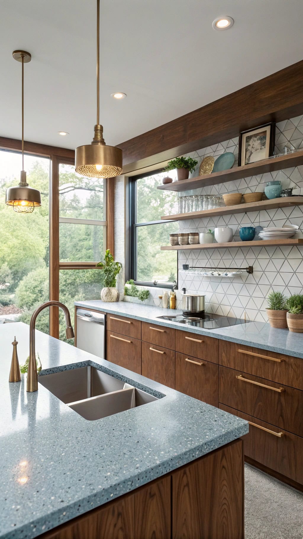 mid century terrazzo kitchen style