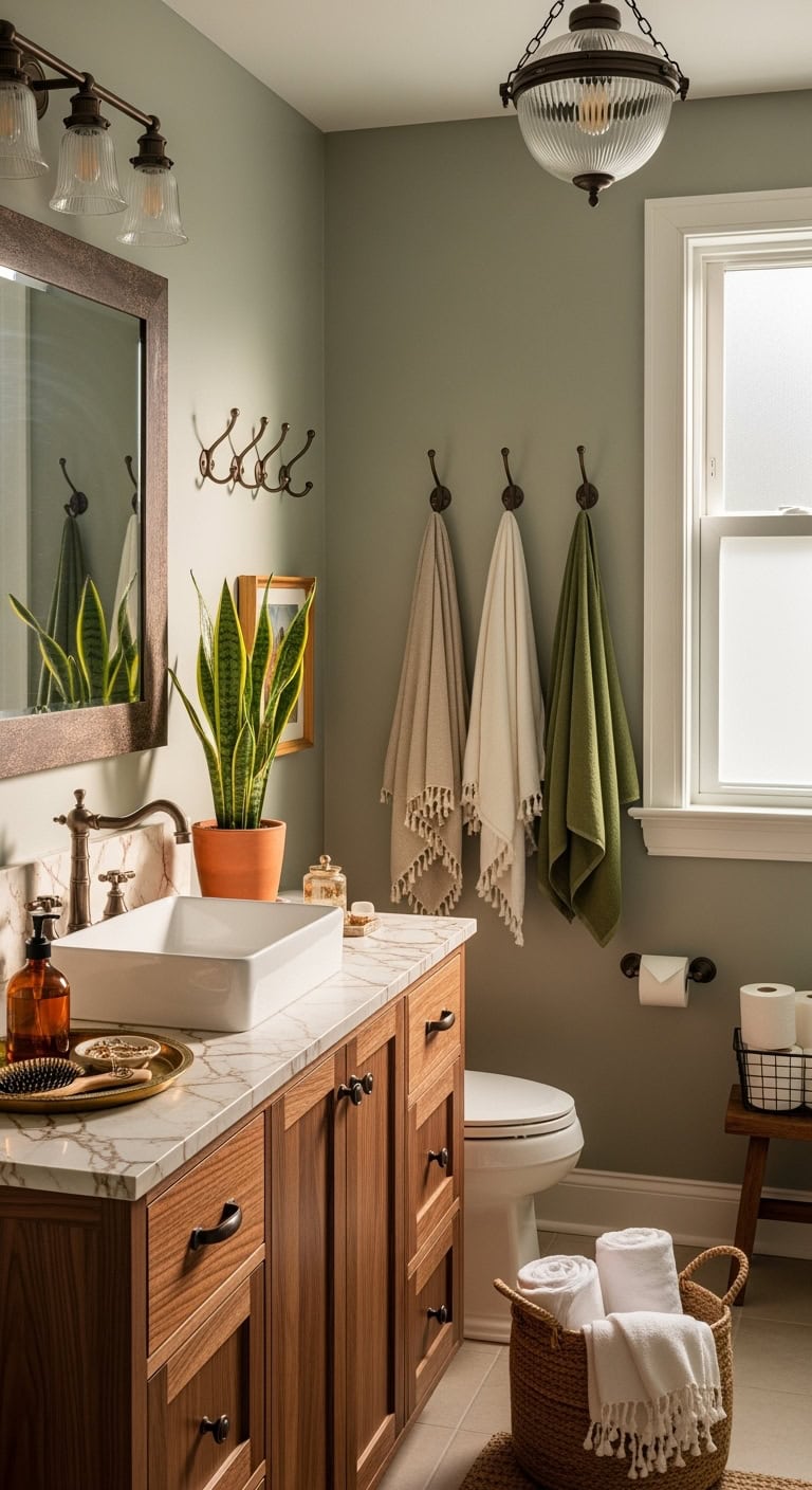 collected aged bronze bathroom accents