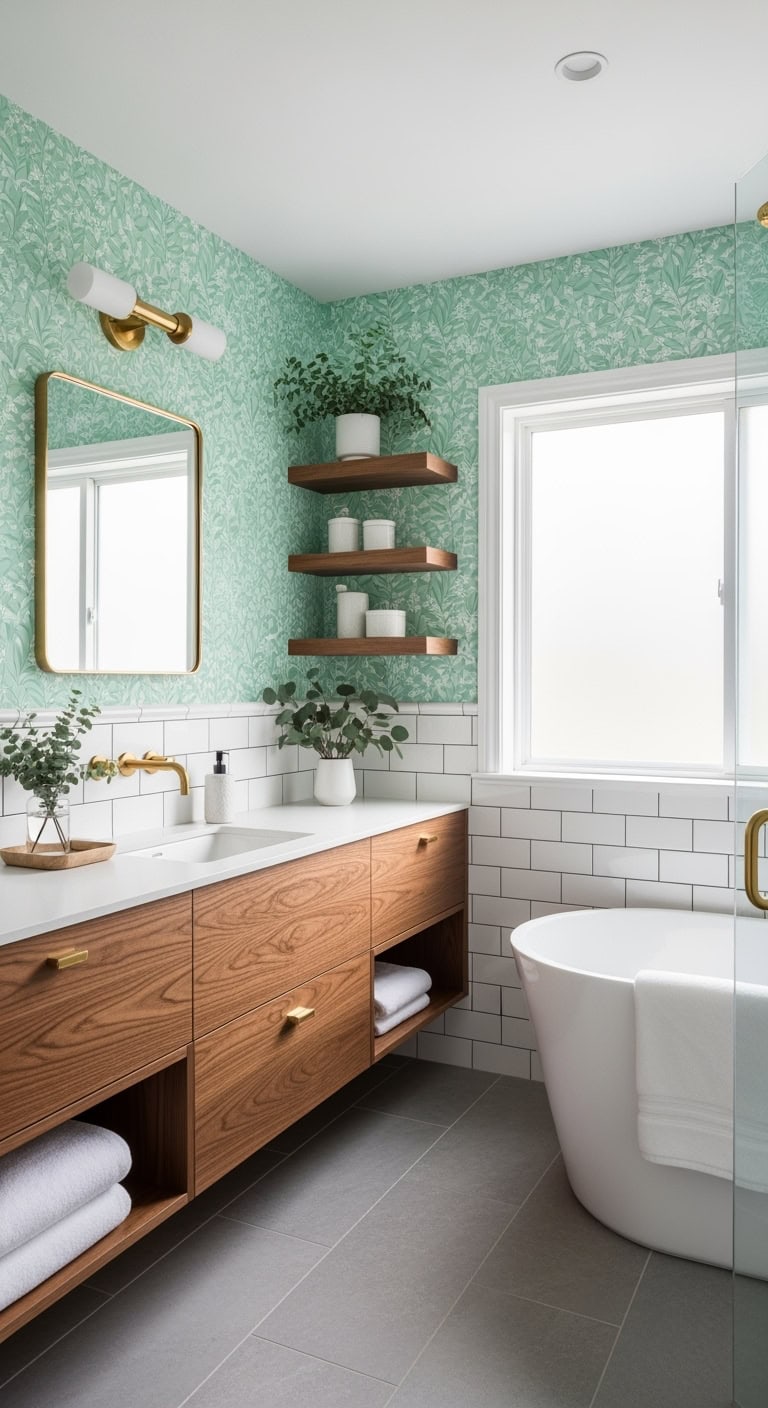 mint wallpaper creates serene sanctuary