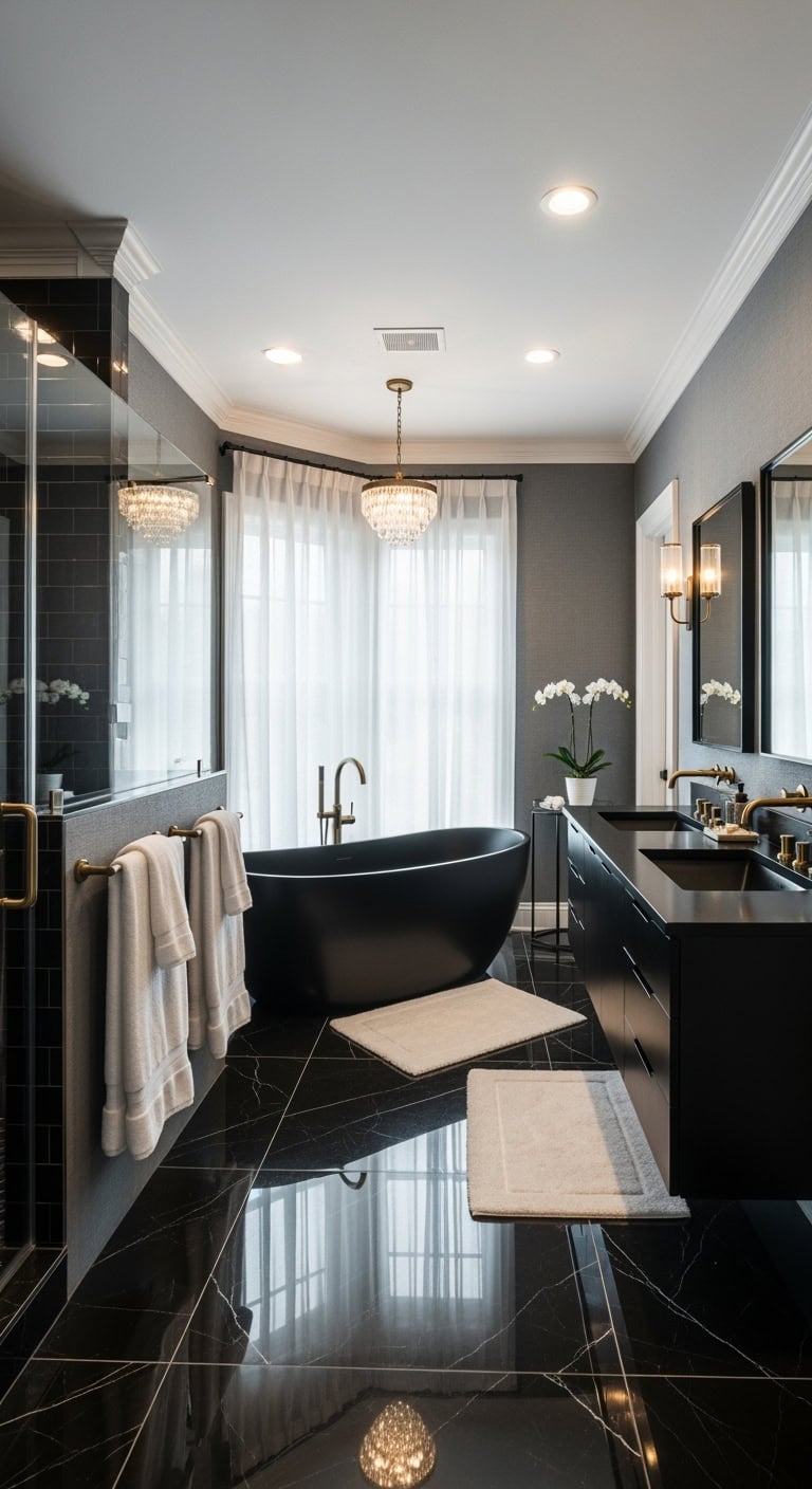 dramatic luxurious black bathtub designs