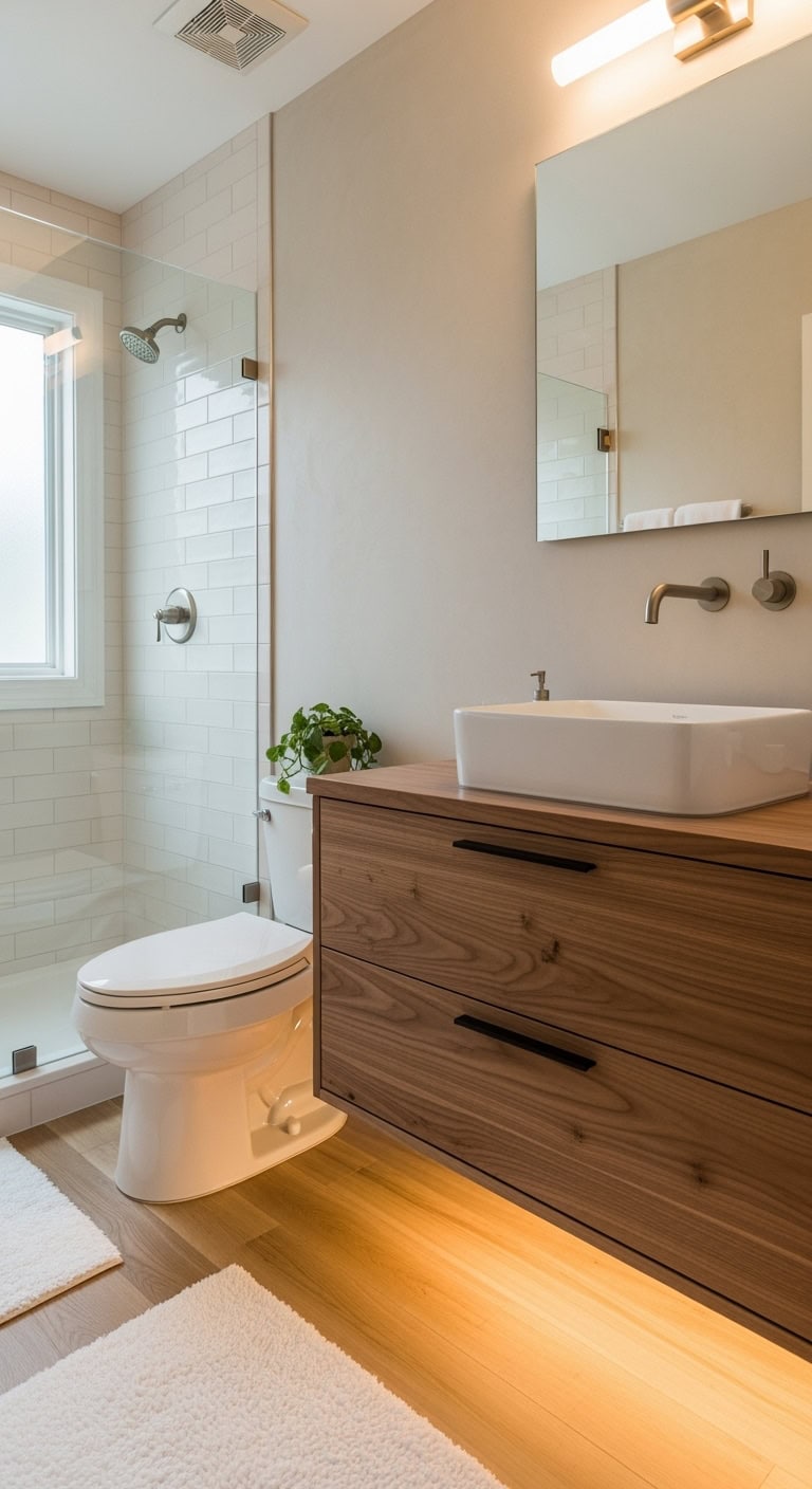 floating wooden storage modern