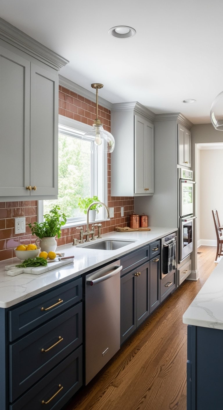 transitional terracotta kitchen backsplash elegance