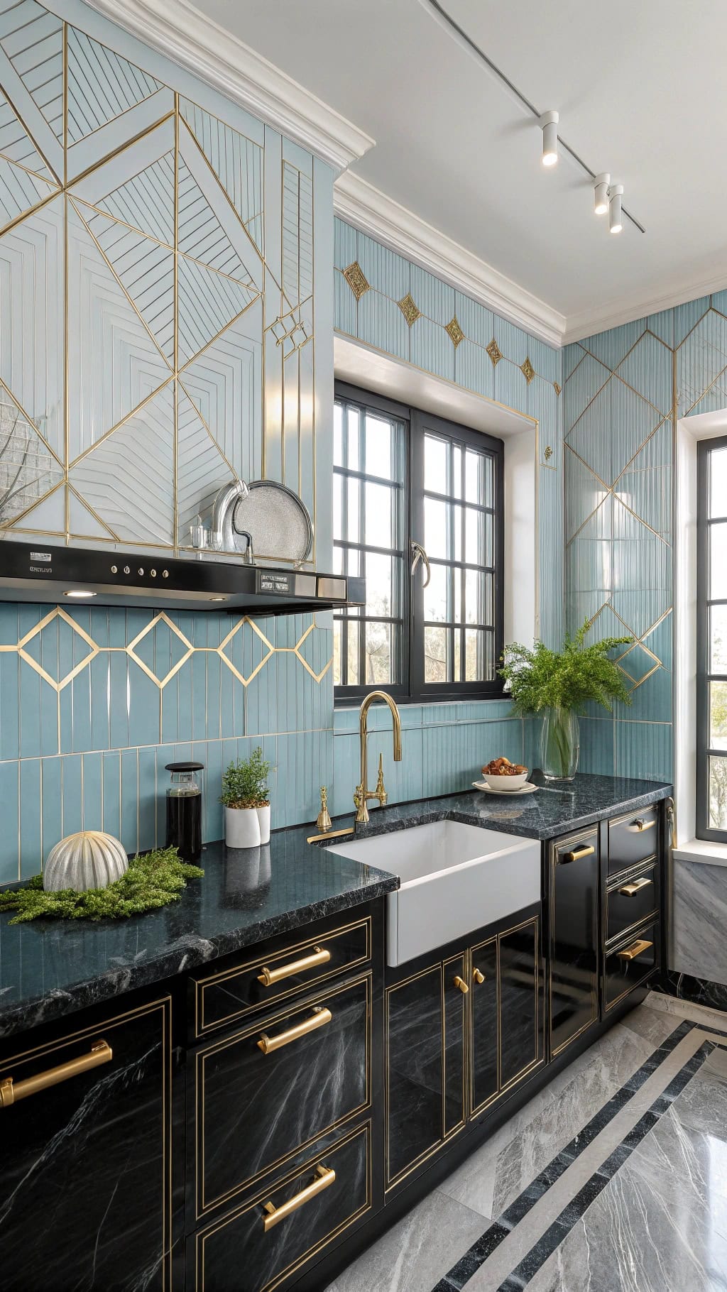 glamorous art deco kitchen