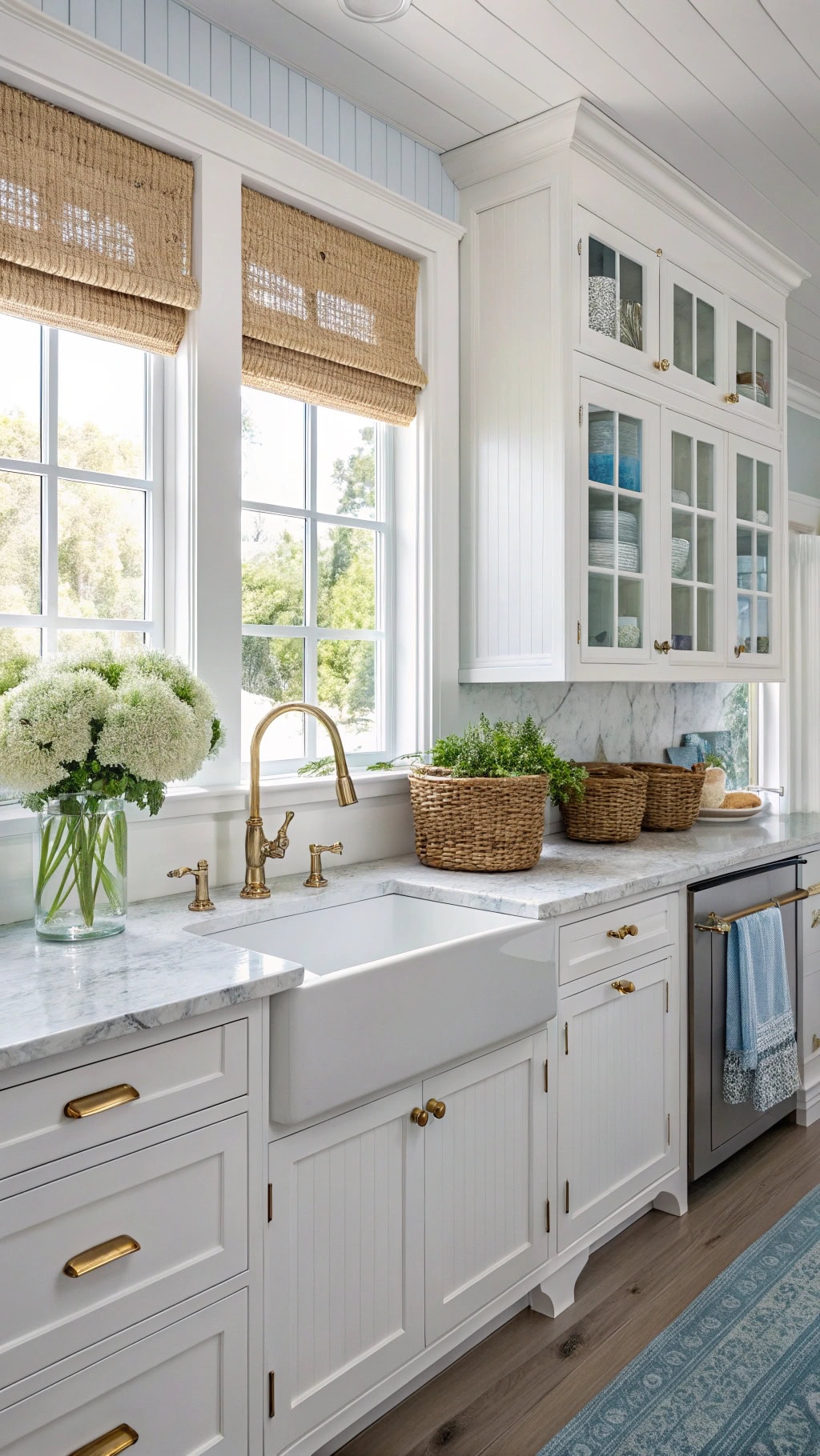 coastal blue kitchen elegance