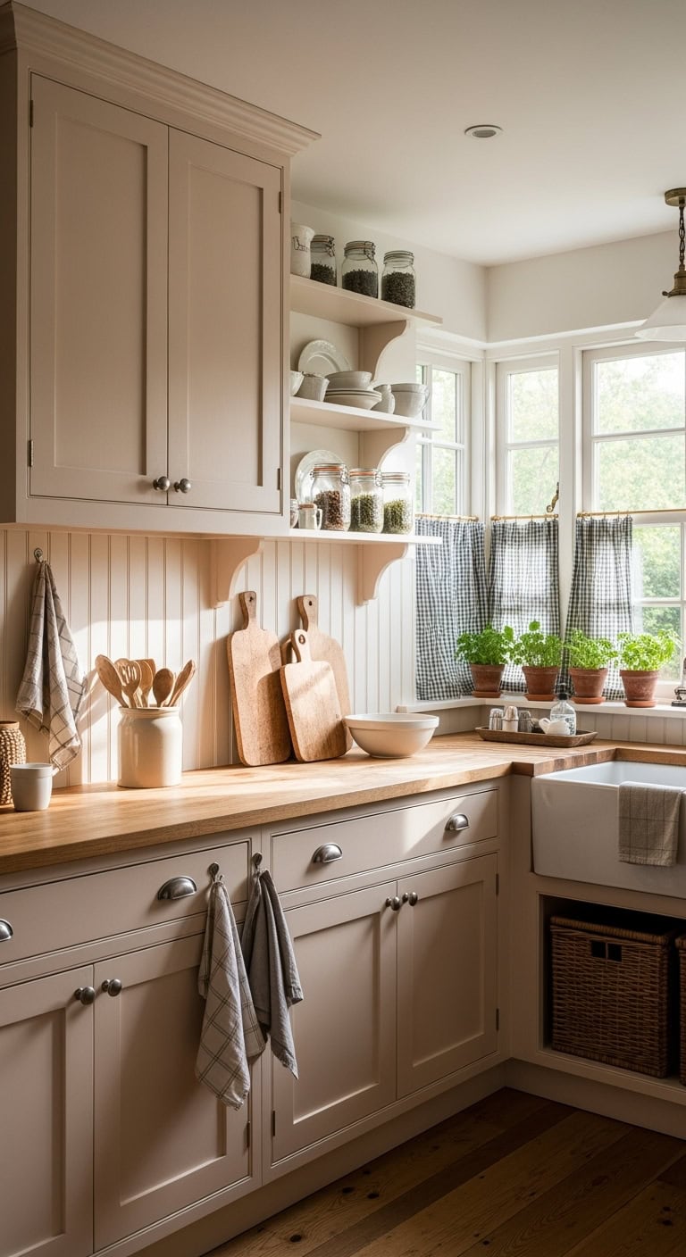 charming peach cottage kitchen