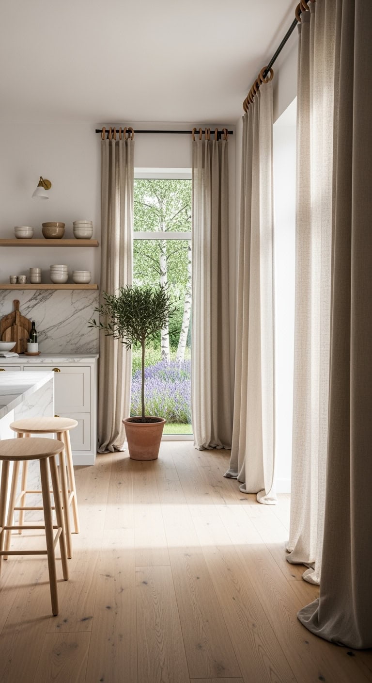 effortless nordic chic window treatments