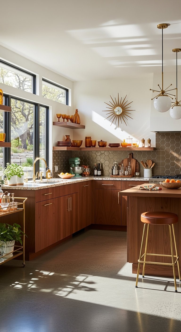 midcentury mocha kitchen aesthetic