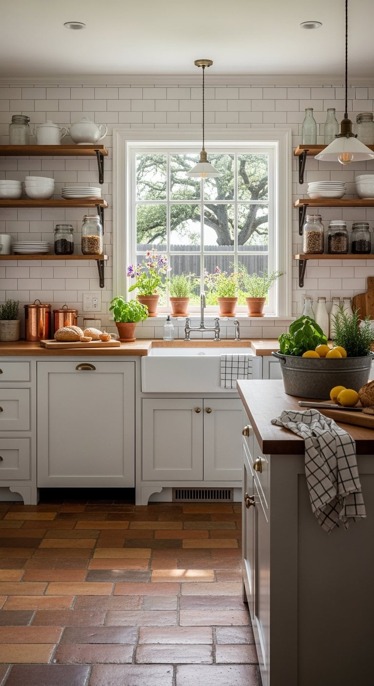 rustic yet refined farmhouse kitchen style