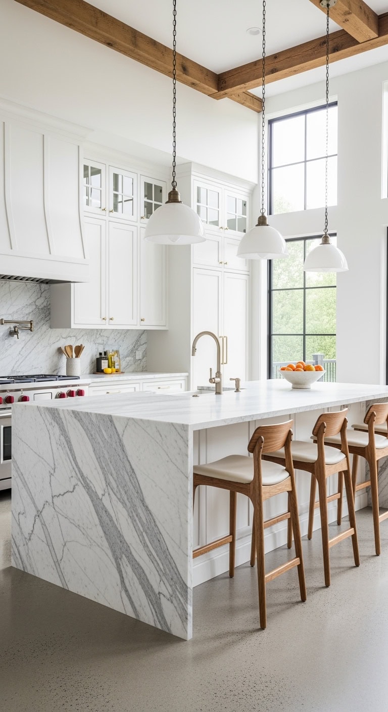 dramatic functional sculptural kitchen island