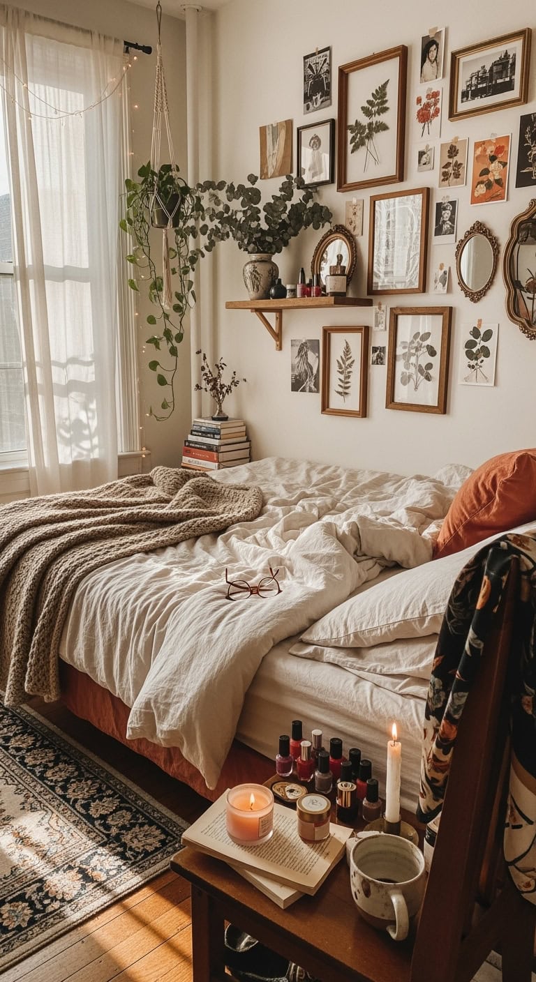 eclectic personal organic gallery wall