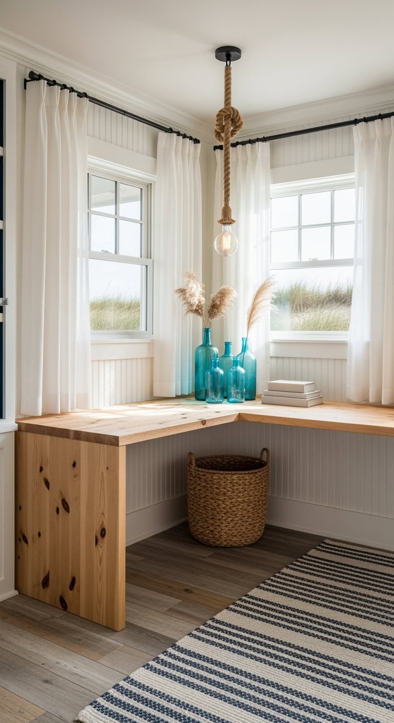 coastal white beadboard corner