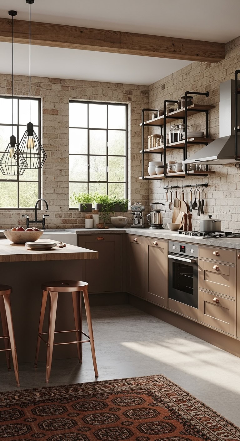 industrial mocha kitchen aesthetic