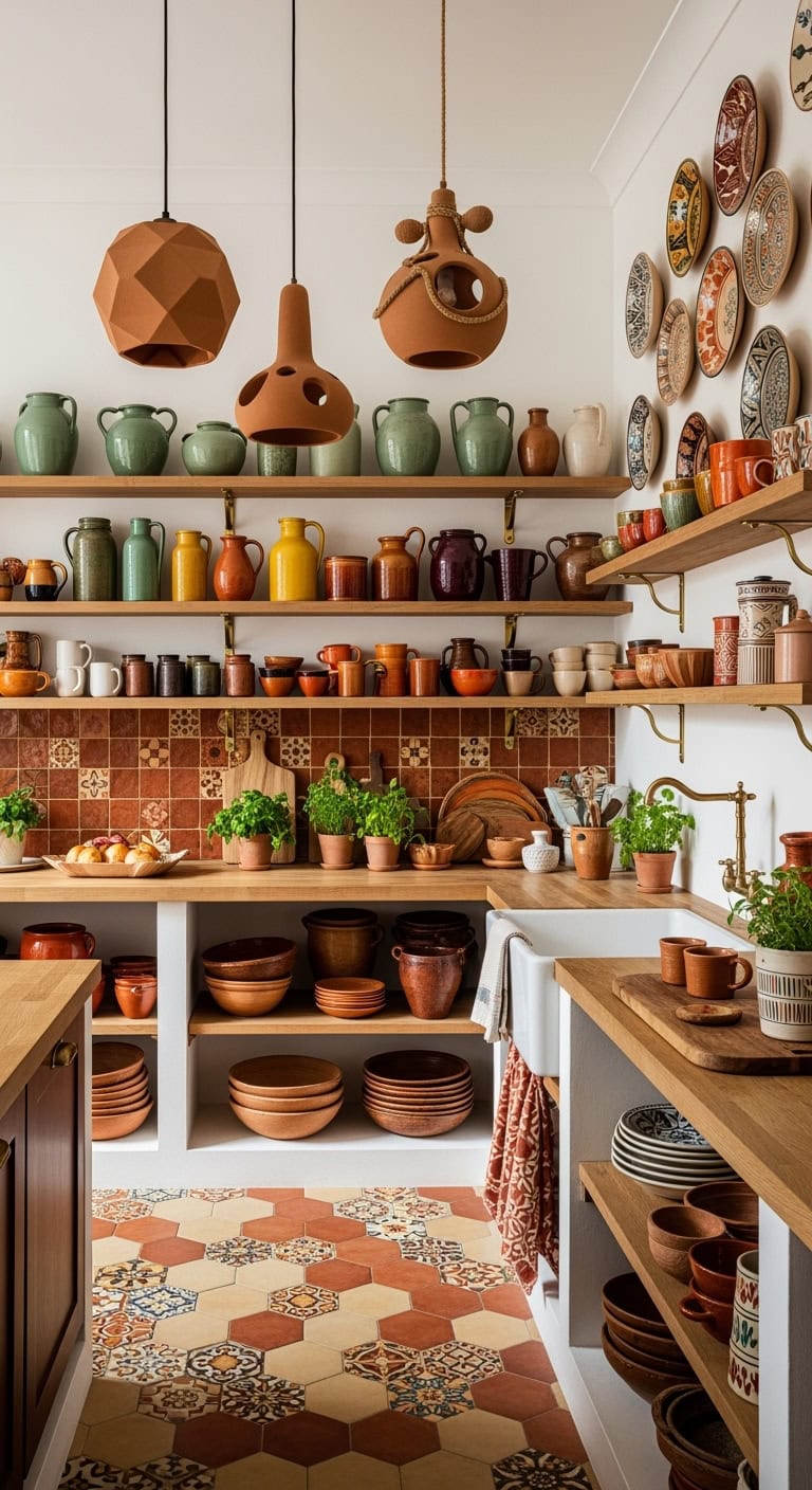 eclectic clay kitchen decor