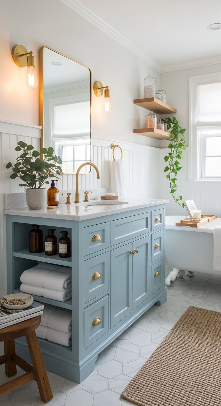 glamorous cozy sophisticated bathroom vanity