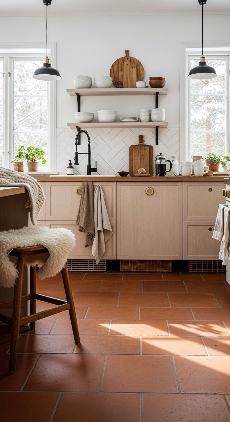 cozy scandi meets mediterranean kitchen design