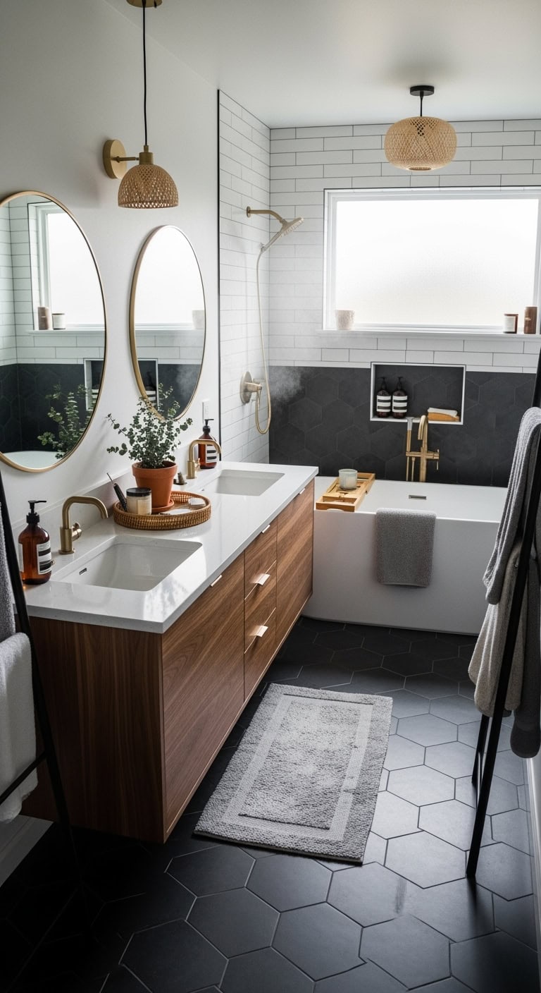 cozy dark geometric programmable heating floors