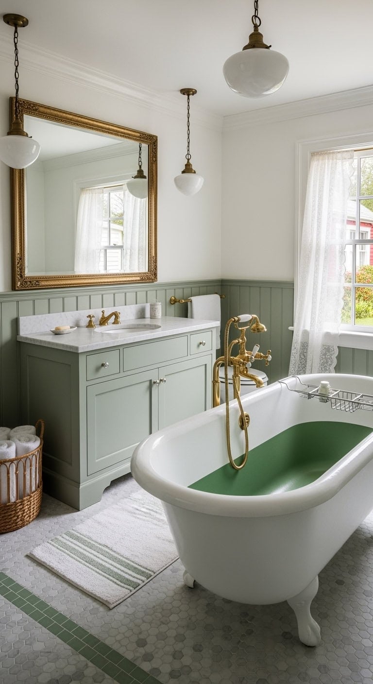 sage clawfoot tub elegance